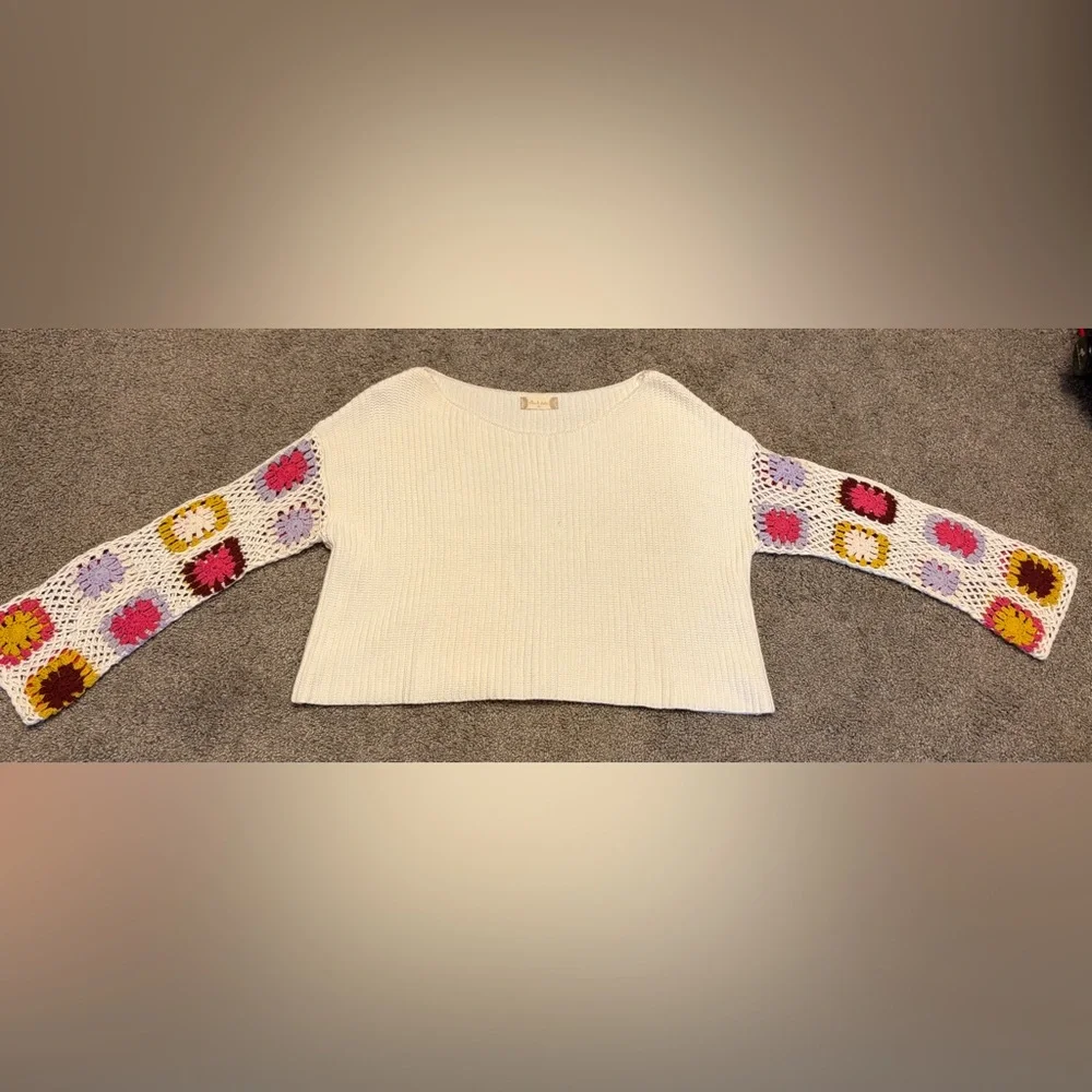 Altar'd State Floral Crochet Square Sweater - Picture 4 of 4